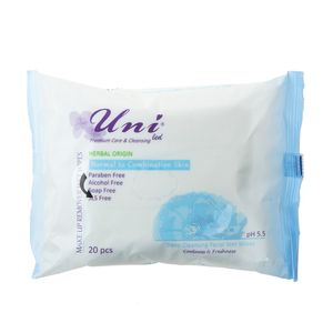 دستمال مرطوب یونی لد مدل normal to combination skin بسته 20 عددی