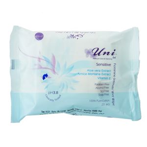 دستمال مرطوب یونی لد مدل sensitive بسته 20 عددی