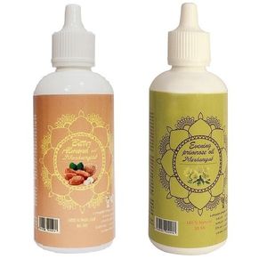 روغن تقویت کننده مو، مژه و ابرو مرهم یاب مدل گل مغربی و بادام تلخ حجم 80 میلی لیتر مجموعه 2 عددی