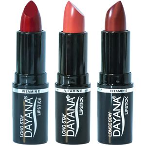 رژ لب جامد دایانا مدل long stay کد 30 مجموعه 3 عددی