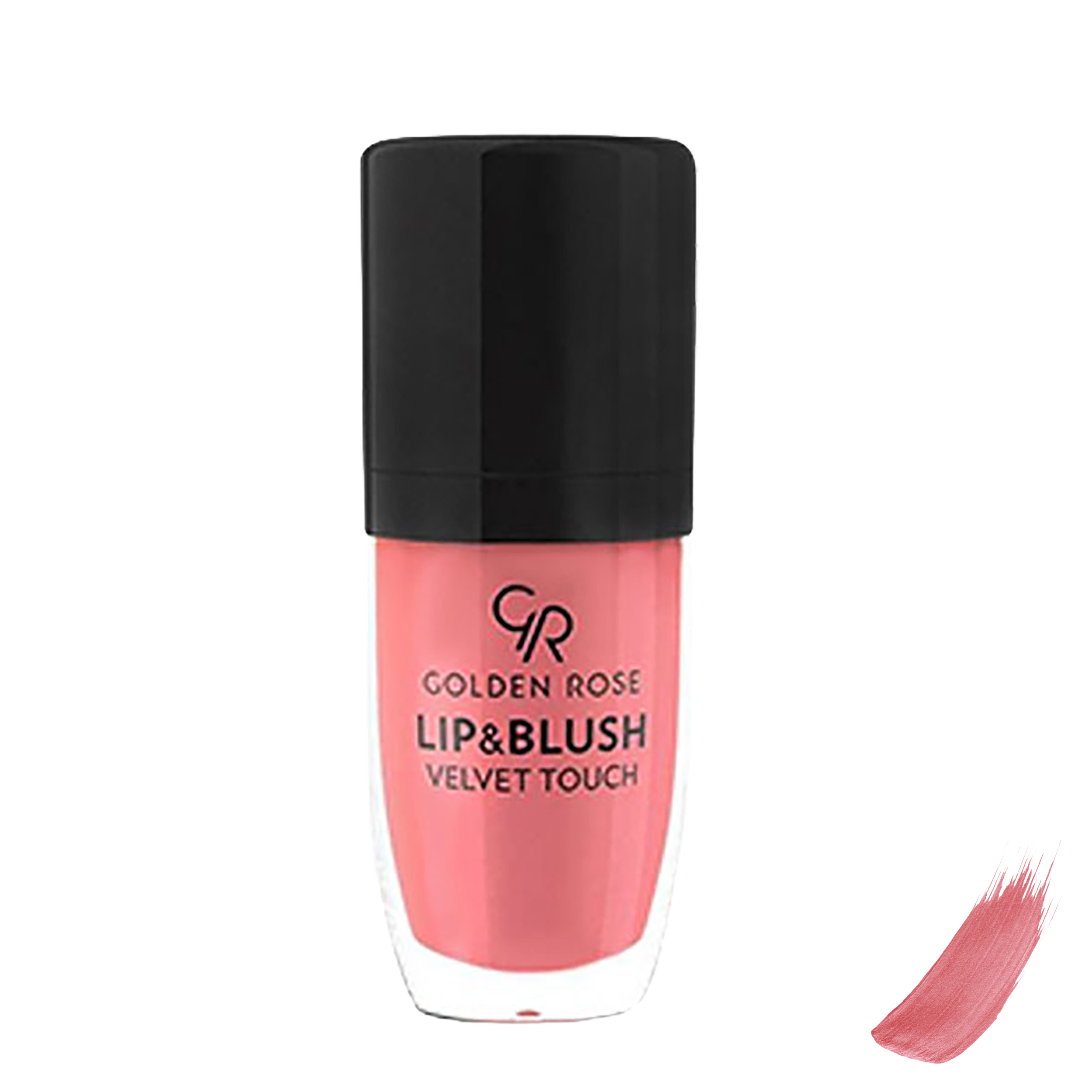 رژلب و رژ گونه مایع گلدن رز مدل velvet touch شماره 04