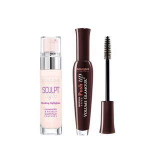 ریمل حجم دهنده بورژوا مدل push up حجم 7 میلی لیتر به همراه هایلایتر بورژوا مدل sculpt حجم 15 میلی لیتر
