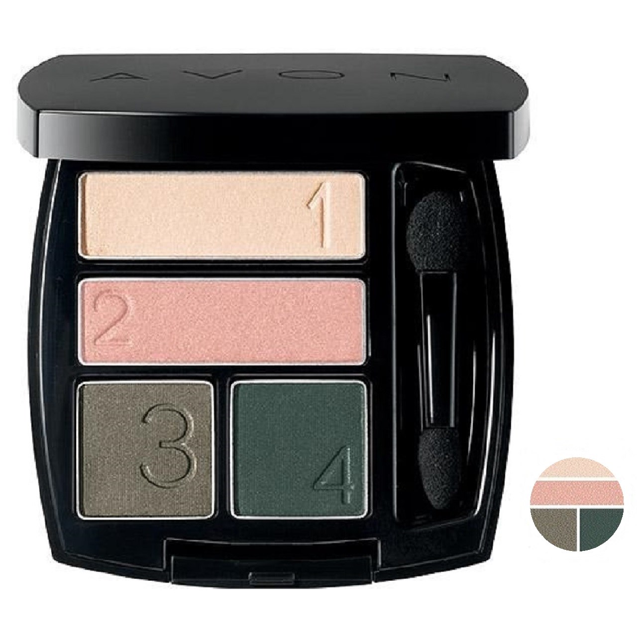 سایه چشم آون مدل avon true color multi finish eyeshadow quad رنگ emerald cut