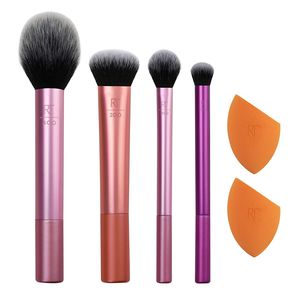 ست برس آرایشی ریل تکنیکس مدل everyday essentials به همراه پد آرایشی مجموعه 6 عددی