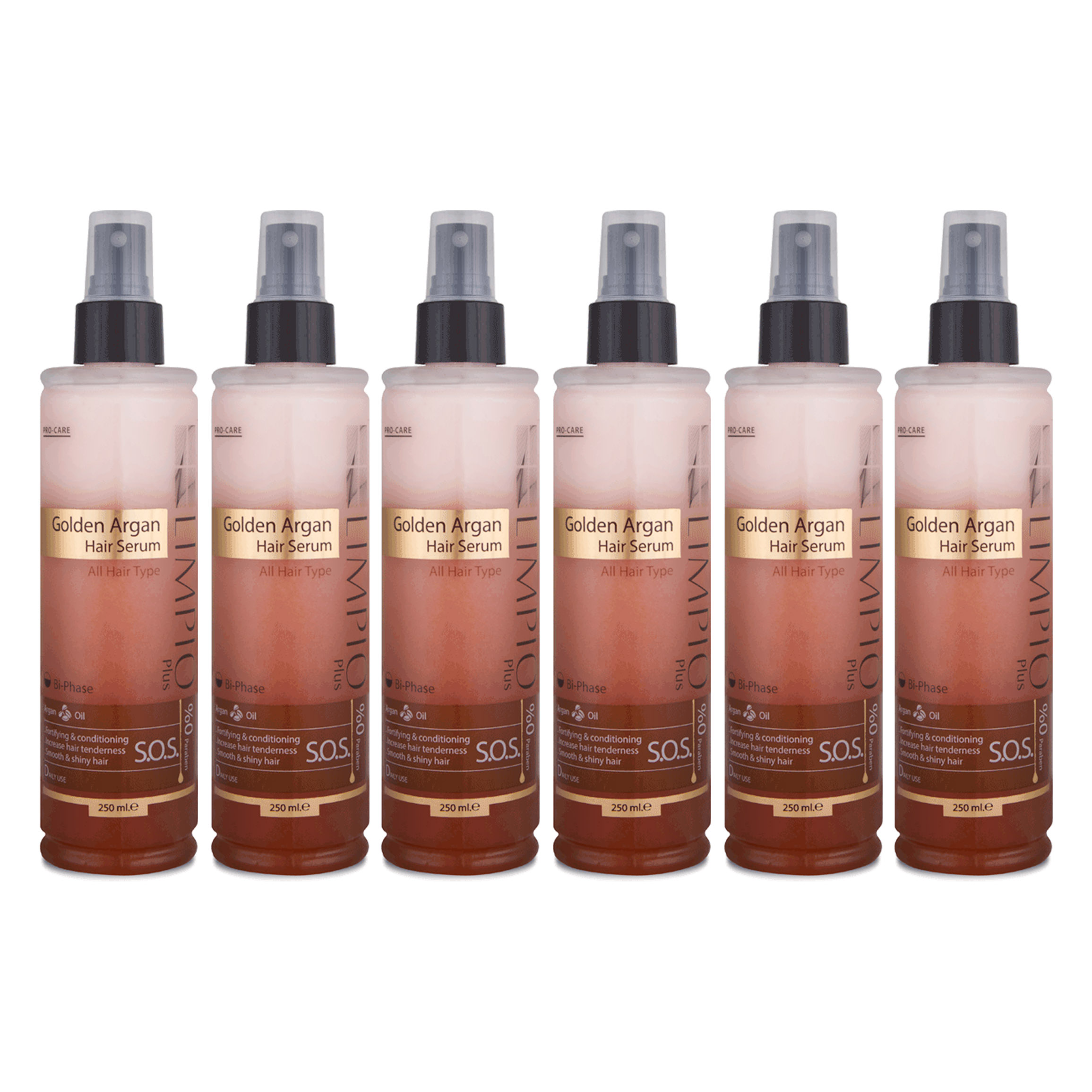 سرم مو لیمپیو مدل golden argan حجم 250 میلی لیتر مجموعه 6 عددی