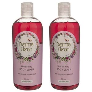 شامپو بدن درماکلین مدل cherry blossom2 حجم 500 میلی لیتر مجموعه 2 عددی