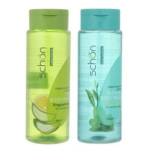 شامپو بدن شون مدل green tea and aloevera حجم 420 میلی لیتر مجموعه 2 عددی