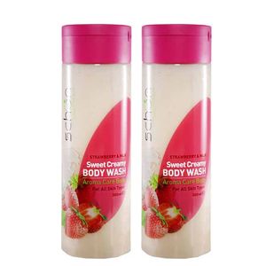 شامپو بدن شون مدل strawberry and milk حجم 300 میلی لیتر مجموعه 2 عددی