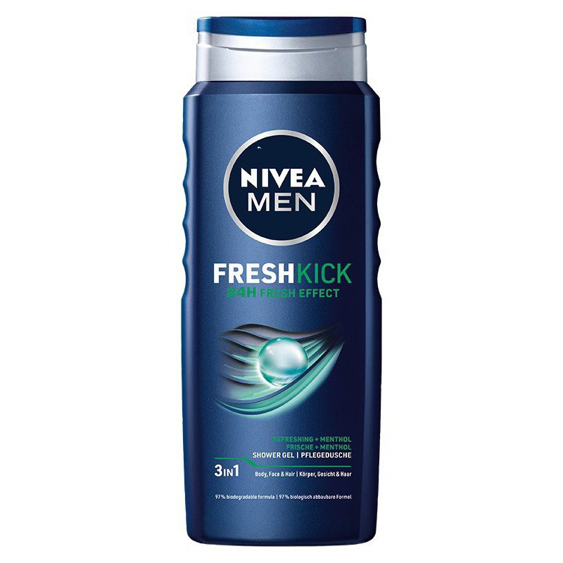 شامپو بدن نیوآ مدل fresh kick frische+menthol 3in1 حجم 500 میلی لیتر