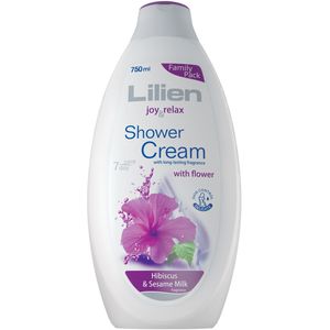 شامپو بدن کرمی لیلین مدل hibiscus sesame milk حجم 750 میلی لیتر