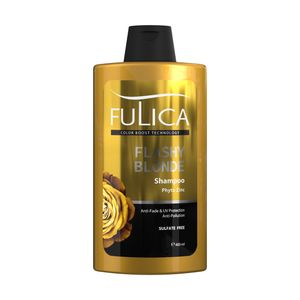شامپو تثبیت کننده رنگ مو فولیکا مدل flashy blonde حجم 400 میلی لیتر