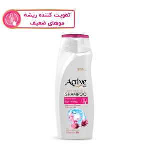 شامپو تقویت کننده مو اکتیو مدل موهای ضعیف و شکننده hibiscus flower حجم 350 میلی لیتر
