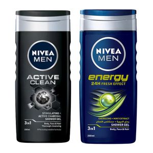 شامپو سر و بدن نیوآ مدل active clean   energy حجم 250 میلی لیتر بسته دو عددی