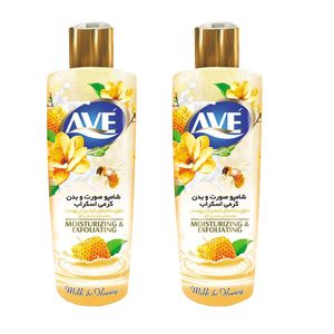 شامپو صورت و بدن اوه مدل milk and honey وزن 400 گرم مجموعه 2 عددی