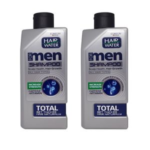 شامپو ضد شوره و تقویت کننده مو کامان مدل total حجم 410 میلی لیتر مجموعه 2 عددی