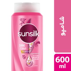 شامپو مو سان سیلک مدل shine and strength حجم 600 میلی لیتر