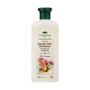 شامپو کراتینه تقویت کننده موی سر کاسمکولوژی مدل argan حجم 400 میلی لیتر