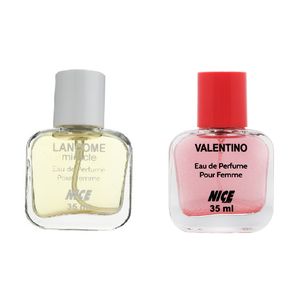 عطر جیبی زنانه نایس پاپت مدل valentino حجم 35 میلی لیتر به همراه عطر جیبی زنانه نایس پاپت مدل lancome miracle