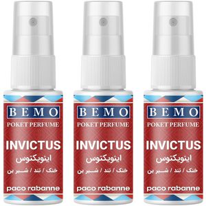 عطر جیبی مردانه بمو مدل invictus حجم 20 میلی لیتر بسته 3 عددی
