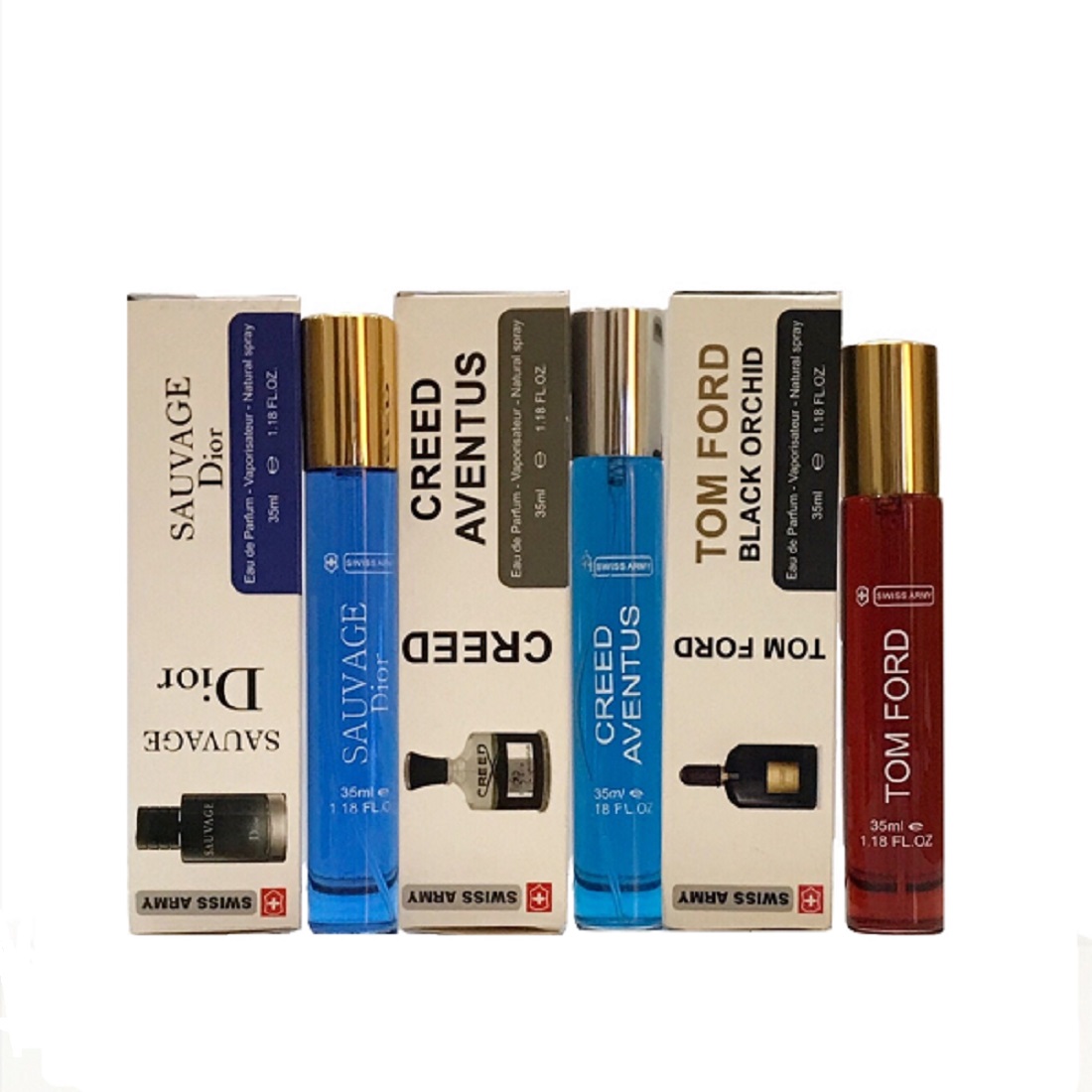عطر جیبی مردانه سوئیس آرمی مدل اس 110 حجم 35 میلی لیتر مجموعه 3 عددی