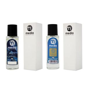 عطر جیبی مردانه مدیا مدل bleu de chanel حجم 35 میلی لیتر به همراه عطر جیبی مردانه مدیا مدل versace eros حجم 35 میلی لیتر