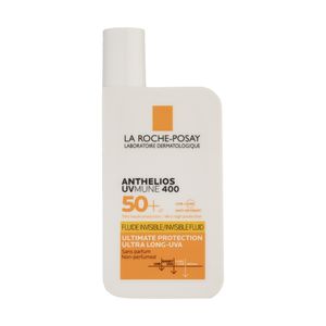 فلوئید ضد آفتاب بی رنگ لاروش پوزای +spf50 مدل uvmune400 مناسب انواع پوست حجم 50 میلی لیتر