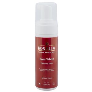 فوم پاک کننده و روشن کننده پوست رزالیا مدل rosa white حجم 150 میلی لیتر