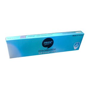 لنز چشم مکس تو مدل soft رنگ آبی یخی بسته 12 عددی