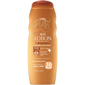 لوسیون آفتاب لیلین سان اکتیو مدل protection factor with betacaroten با spf30 حجم 200 میلی لیتر