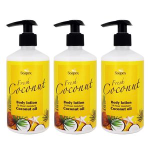 لوسیون بدن سوپکس مدل coconut oil حجم 350 میلی لیتر مجموعه 3 عددی