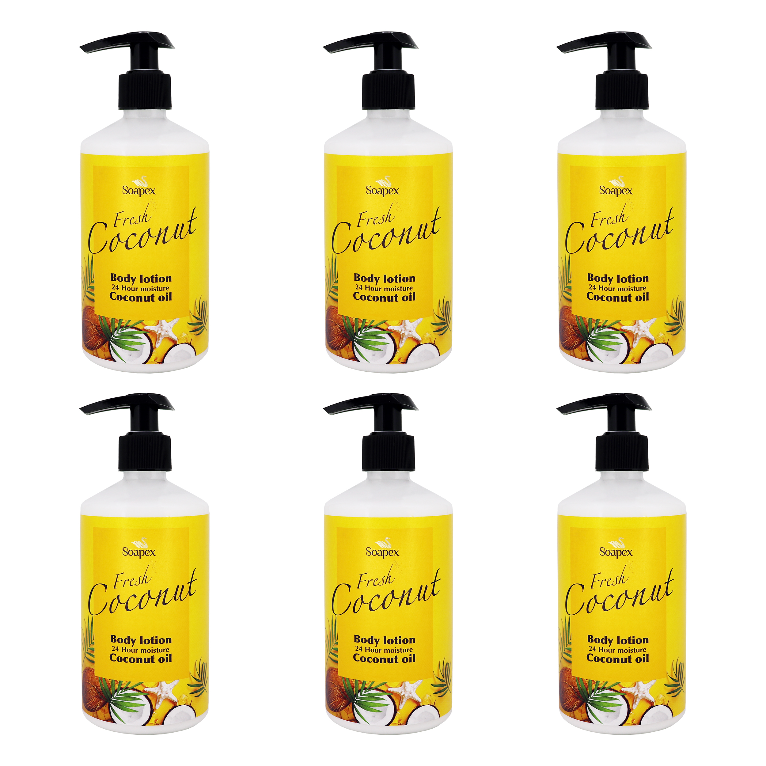 لوسیون بدن سوپکس مدل coconut oil حجم 350 میلی لیتر مجموعه 6 عددی