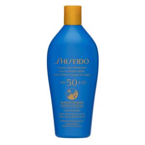 لوسیون ضد آفتاب بدون رنگ شیسیدو spf 50 مدل expert sun ‌مناسب انواع پوست حجم 300 میلی‌لیتر