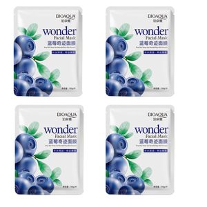ماسک صورت بایو آکوا مدل blueberry وزن 30 گرم بسته 4 عددی