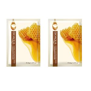 ماسک صورت بایو آکوا مدل honey وزن 30 گرم بسته 2 عددی