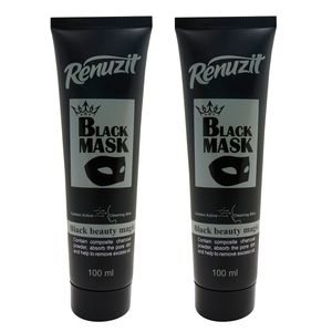 ماسک صورت رینو زیت مدل black mask carbon active حجم 100 میلی لیتر مجموعه 2 عددی