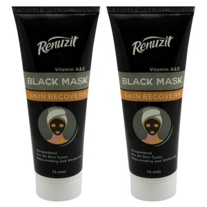 ماسک صورت رینو زیت مدل black mask carbon active حجم 75 میلی لیتر مجموعه 2 عددی