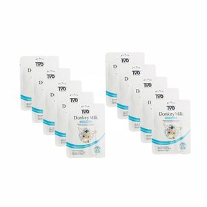 ماسک صورت و گردن تی وی او مدل شیر الاغ وزن 41 گرم مجموعه 10 عددی