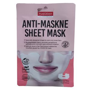 ماسک صورت پیوردرم مدل anti maskne sheet mask وزن 12 گرم
