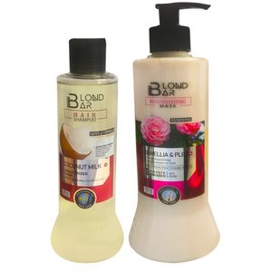 ماسک مو بلوند بار nourishing مدل حجم 500 میلی لیتر به همراه شامپو مو بلوند بار مدل nourishing حجم 250 میلی لیتر