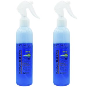 ماسک مو دو فاز کریستال مدل hydrolyzed keratin حجم 250 میلی لیتر مجموعه 2 عددی
