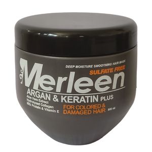 ماسک مو مرلین مدل argan and keratin plus حجم 500 میلی لیتر