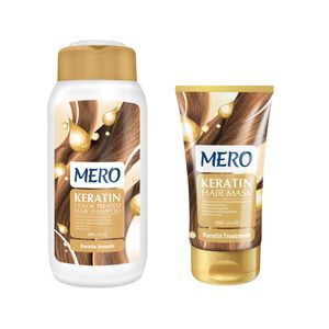 ماسک مو مرو مدل keratin حجم 150 میلی لیتر به همراه شامپو مو مرو مدل keratin حجم 250 میلی لیتر