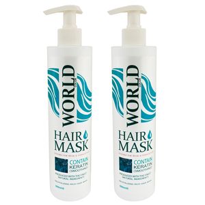 ماسک مو ورد کالر مدل keratin حجم 500 میلی لیتر مجموعه 2 عددی