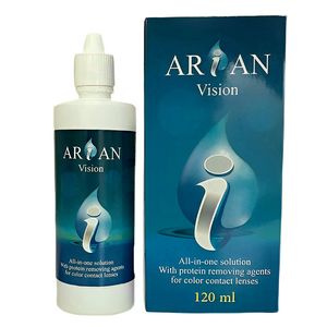 مایع شستشوی لنز آرین ویژن مدل all in one حجم 120 میلی لیتر