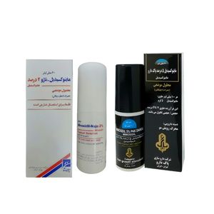 محلول محرک رشد مو پاک دارو مدل ماینوکسیدیل 5و 2 درصد حجم 60 میلی لیتر بسته 2 عددی