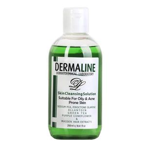 محلول پاک کننده صورت درمالاین مدل oily skin حجم 250 میلی لیتر