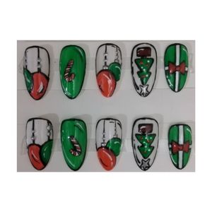 ناخن مصنوعی مدل کریسمس بسته ده عددی