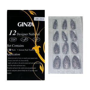 ناخن مصنوعی گینزا مدل 211 بسته 12 عددی