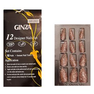 ناخن مصنوعی گینزا مدل 242 بسته 12 عددی