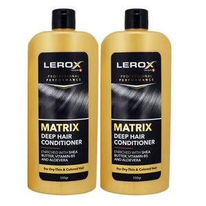 نرم کننده مو لروکس مدل matrix حجم 550 میلی لیتر مجموعه 2 عددی
